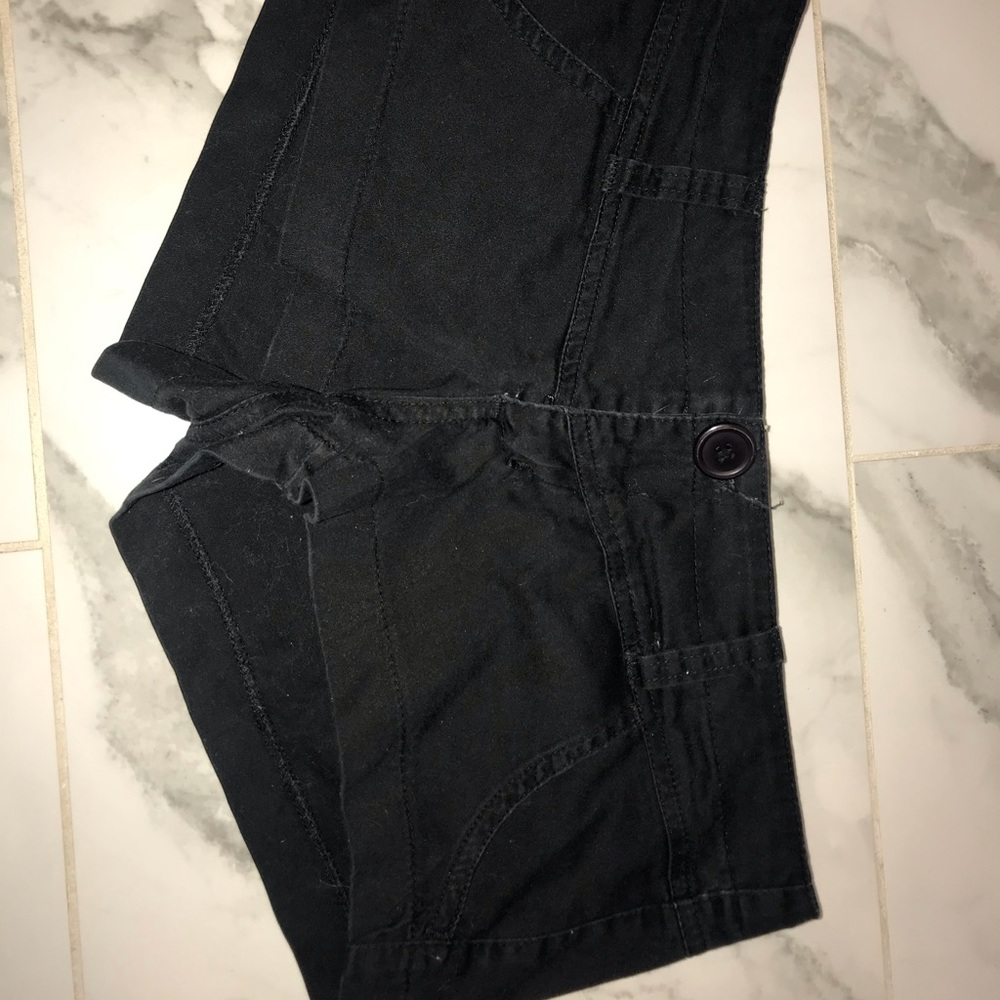 Black low rise shorts
